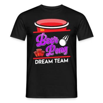 Beer Pong Dream Team Party Jeu à boire Beer Pong - T-shirt homme - noir - Devant - AI Model Male 178 light (178cm)