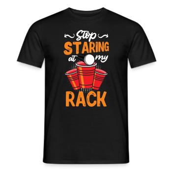 Arrête de regarder mon rack Beer Pong Party Bier Pong - T-shirt homme - noir - Devant - AI Model Male 178 light (178cm)