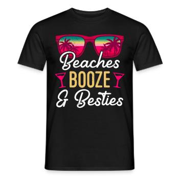 Beaches Booze Besties 2023 Holiday Spring Break - Men's T-Shirt - black - Front - AI Model Male 178 light (178cm)
