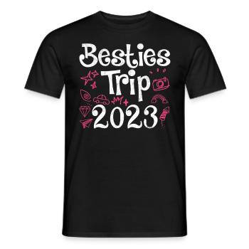 Besties Trip 2023 Vacances d’été 2023 Spring Break - T-shirt homme - noir - Devant - AI Model Male 178 light (178cm)