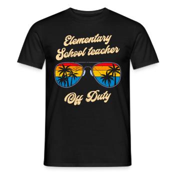 Classe d’école primaire de vacances Enseignant en congé Enseignant - T-shirt homme - noir - Devant - AI Model Male 178 light (178cm)