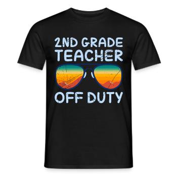 Professeur de classe de deuxième classe en congé Professeur de vacances - T-shirt homme - noir - Devant - AI Model Male 178 light (178cm)