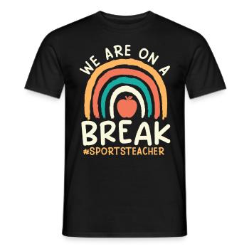 Physical Education Teacher Teacher off duty Sports Teacher - Men's T-Shirt - black - Front - AI Model Male 178 light (178cm)
