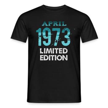 April 1973 Limited Edition - Men's T-Shirt - black - Front - AI Model Male 178 light (178cm)