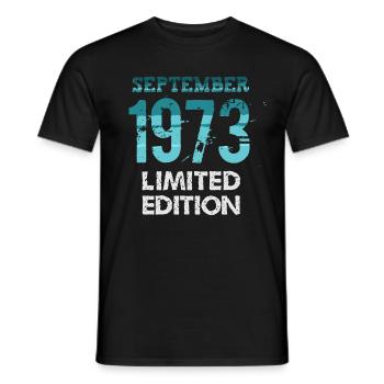September 1973 Limited Edition - Men's T-Shirt - black - Front - AI Model Male 178 light (178cm)