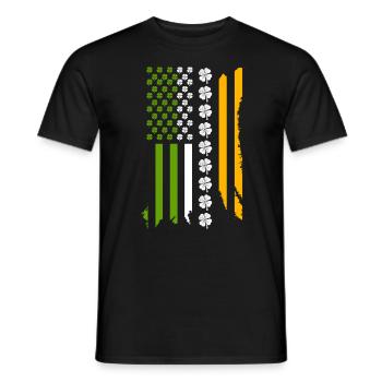 Lucky Charm USA Clover Leaves St Patrick's Day - Men's T-Shirt - black - Front - AI Model Male 178 light (178cm)