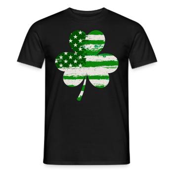 USA Clover Lucky Charm États-Unis - T-shirt homme - noir - Devant - AI Model Male 178 light (178cm)