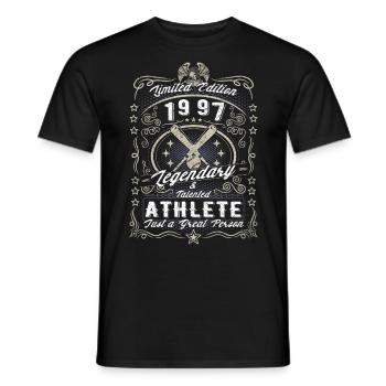Vintage 1997 Baseball Cadeau d’anniversaire Hobby - T-shirt homme - noir - Devant - AI Model Male 178 light (178cm)