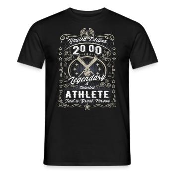Vintage 2000 Baseball Cadeau d’anniversaire Hobby - T-shirt homme - noir - Devant - AI Model Male 178 light (178cm)