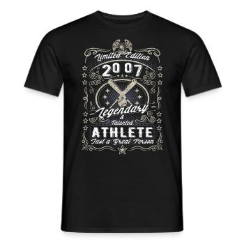 Vintage 2007 Baseball Geburtstag Geschenk Hobby - Männer T-Shirt - Schwarz - Vorne - AI Model Male 178 light (178cm)