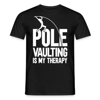 Le saut à la perche est ma thérapie pour l’athlète de saut à la perche - T-shirt homme - noir - Devant - AI Model Male 178 light (178cm)