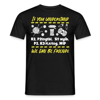 Tricoter Tricoter Si vous comprenez - T-shirt homme - noir - Devant - AI Model Male 178 light (178cm)