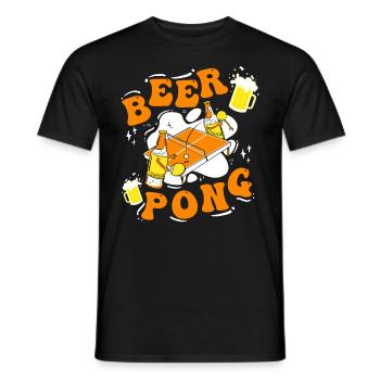 Beer Pong Table Partyspiel Trinkspiel Bier Pong - Männer T-Shirt - Schwarz - Vorne - AI Model Male 178 light (178cm)