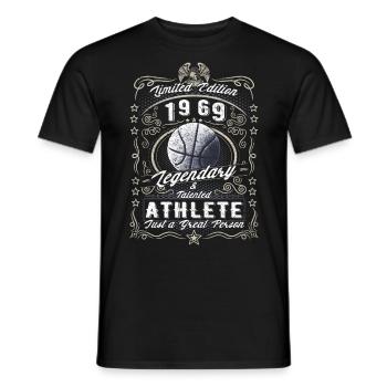 Vintage 1969 Basketball Birthday Gift Hobby - Men's T-Shirt - black - Front - AI Model Male 178 light (178cm)