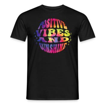Positive Vibes and Sunshine Sommerurlaub Party - Männer T-Shirt - Schwarz - Vorne - AI Model Male 178 light (178cm)