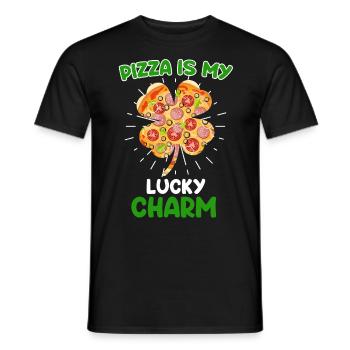 Pizza ist mein Glück Bringer Pizza Fan - Männer T-Shirt - Schwarz - Vorne - AI Model Male 178 light (178cm)