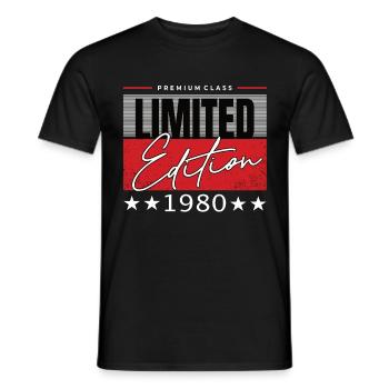 Édition limitée 1980 - T-shirt homme - noir - Devant - AI Model Male 178 light (178cm)