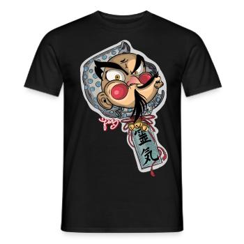 Yokai Hyottoko - Männer T-Shirt - Schwarz - Vorne - AI Model Male 178 light (178cm)