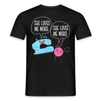 Knitting Knitter Coffee She Loves - Men's T-Shirt - black - Front - AI Model Male 178 light (178cm)