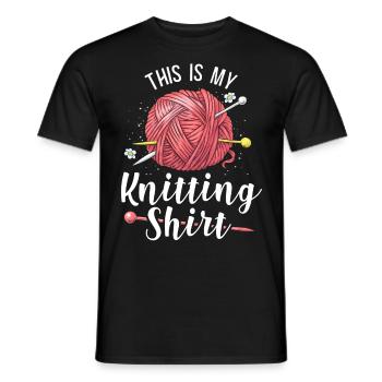 Knitting Knitter This Is My - Men's T-Shirt - black - Front - AI Model Male 178 light (178cm)