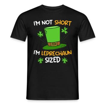 Leprechaun Size Little Friend St. Patrick's Day - Men's T-Shirt - black - Front - AI Model Male 178 light (178cm)