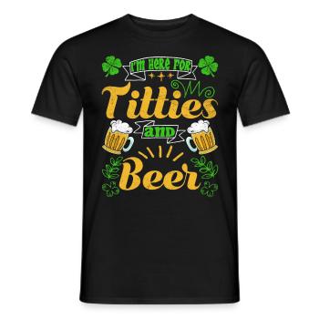 Je suis ici pour Titties et le Festival de la bière - T-shirt homme - noir - Devant - AI Model Male 178 light (178cm)