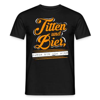 Feiern Saufen Titten und Bier Urlaub Party - Männer T-Shirt - Schwarz - Vorne - AI Model Male 178 light (178cm)