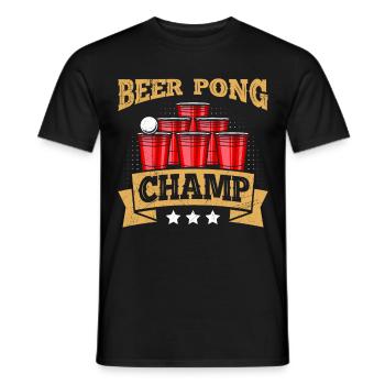 Bierpong Champion Beer Pong Champ Bier Pong - T-shirt homme - noir - Devant - AI Model Male 178 light (178cm)