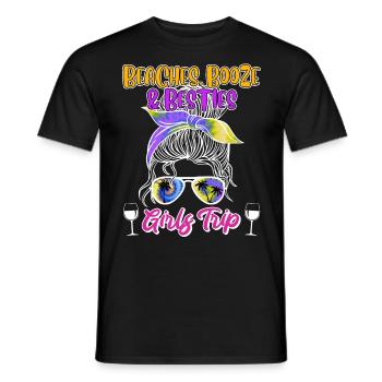 Beaches Booze Besties Girls Trip Spring Break - Männer T-Shirt - Schwarz - Vorne - AI Model Male 178 light (178cm)