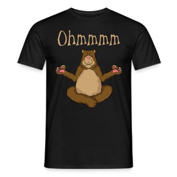 Drôle de yoga ours Ohmmmm - T-shirt homme - noir - Devant - AI Model Male 178 light (178cm)