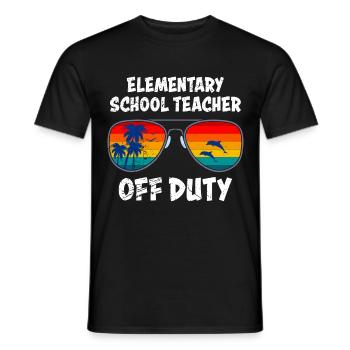 Classe d’école primaire de vacances Enseignant en congé Enseignant - T-shirt homme - noir - Devant - AI Model Male 178 light (178cm)