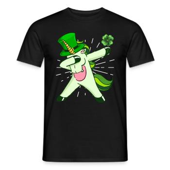 Dabbing Einhorn Kleeblatt St. Patrick's Day - Männer T-Shirt - Schwarz - Vorne - AI Model Male 178 light (178cm)