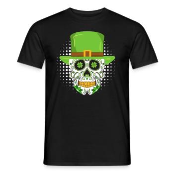 Fête de la Saint-Patrick Squelette irlandais leprechaun - T-shirt homme - noir - Devant - AI Model Male 178 light (178cm)
