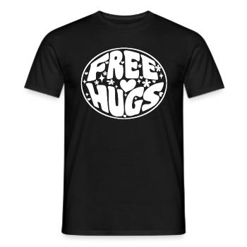 free hugs 70s - Männer T-Shirt - Schwarz - Vorne - AI Model Male 178 light (178cm)