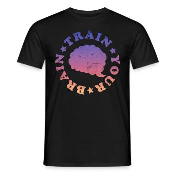 Train your Brain - Men's T-Shirt - black - Front - AI Model Male 178 light (178cm)