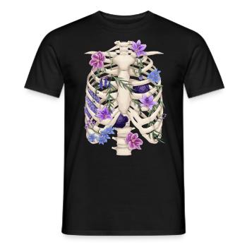 Rippchen mit Blüten - Männer T-Shirt - Schwarz - Vorne - AI Model Male 178 light (178cm)