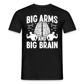 Strongman Big Arms Big Brain Fitness Bodybuilding - Männer T-Shirt - Schwarz - Vorne - AI Model Male 178 light (178cm)