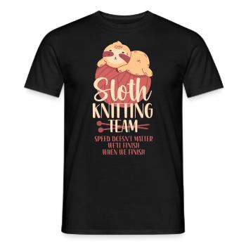 Knitting Knitter Sloth Sloth - Men's T-Shirt - black - Front - AI Model Male 178 light (178cm)