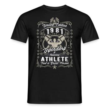 Vintage 1981 Fitness Anniversaire Cadeau Hobby - T-shirt homme - noir - Devant - AI Model Male 178 light (178cm)