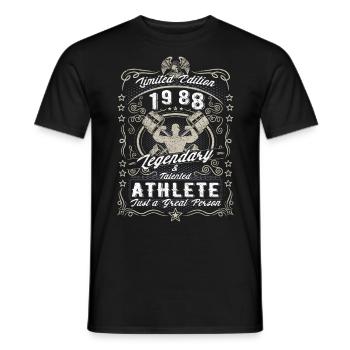 Vintage 1988 Fitness Anniversaire Cadeau Hobby - T-shirt homme - noir - Devant - AI Model Male 178 light (178cm)