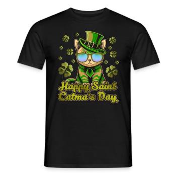 Bonne Saint-Catmas Chats Saint-Patrick - T-shirt homme - noir - Devant - AI Model Male 178 light (178cm)