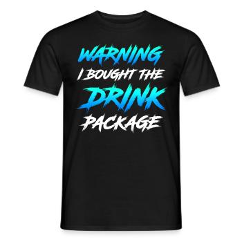 Attention j’ai réservé le forfait boissons party - T-shirt homme - noir - Devant - AI Model Male 178 light (178cm)