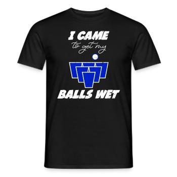 Beer Pong Bälle came to get my balls wet Bier Pong - Men's T-Shirt - black - Front - AI Model Male 178 light (178cm)