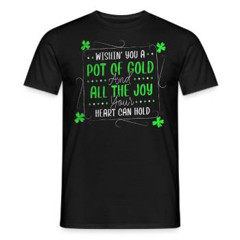 Je vous souhaite un pot d’or Saint-Patrick - T-shirt homme - noir - Devant - AI Model Male 178 light (178cm)