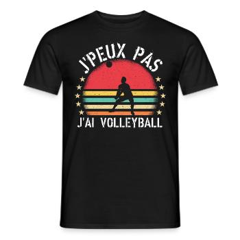 J Peux Pas J Ai Volleyball cadeau vintage - T-shirt homme - noir - Devant - AI Model Male 178 light (178cm)