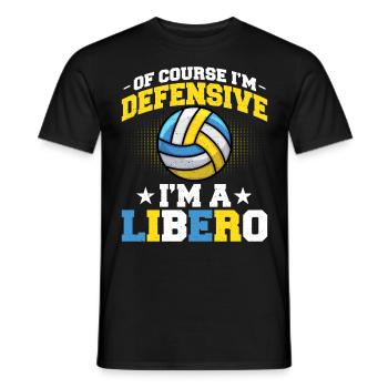 Bien sûr, je suis sur la défensive, je suis un libéro - T-shirt homme - noir - Devant - AI Model Male 178 light (178cm)