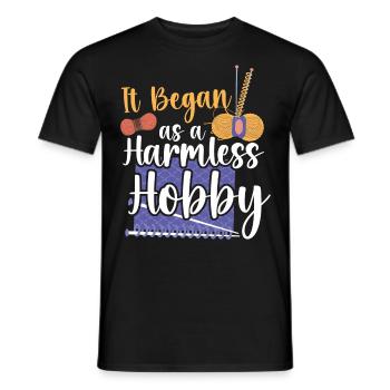 Knitting Knitter It Began As A - Men's T-Shirt - black - Front - AI Model Male 178 light (178cm)