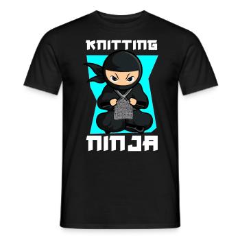 Knitting Knitter Ninja Knitting - Männer T-Shirt - Schwarz - Vorne - AI Model Male 178 light (178cm)