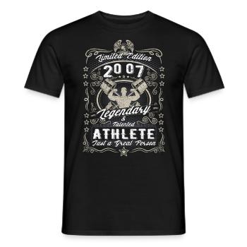 Vintage 2007 Fitness Geburtstag Geschenk Hobby - Männer T-Shirt - Schwarz - Vorne - AI Model Male 178 light (178cm)