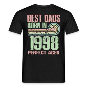Die Besten Väter Sind 1998 Geboren, 25 Jahre Alt, - Männer T-Shirt - Schwarz - Vorne - AI Model Male 178 light (178cm)